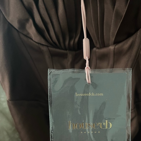 House of CB Chocolate Draped Midi Dress - Picture 3 of 8